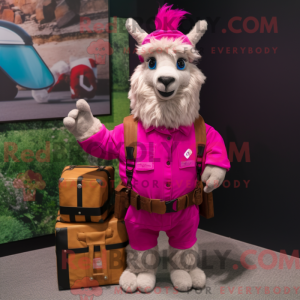 Magenta Llama mascot...