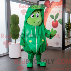 Grøn Cherry maskot kostume...