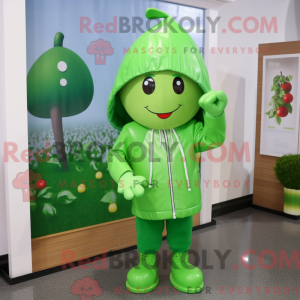 Green Cherry mascot costume...