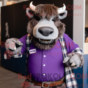 Lila Bison Maskottchen...