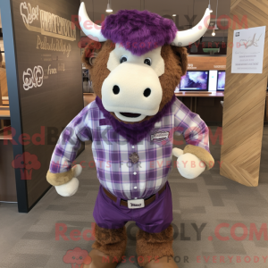 Purple Bison mascot costume...