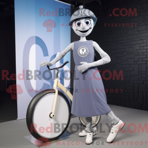 Grå Unicyclist maskot...