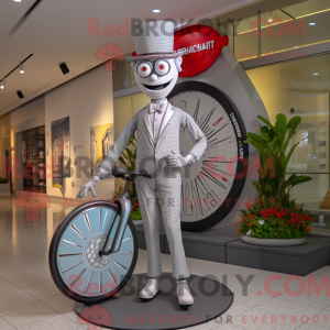 Grå Unicyclist maskot...