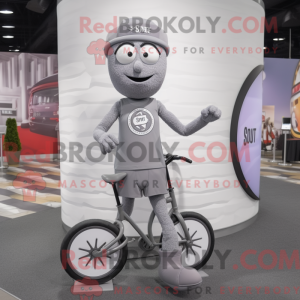 Grå Unicyclist maskot...