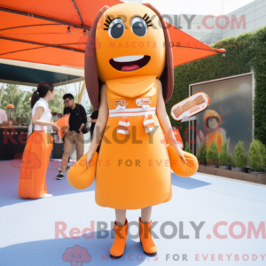 Orange Hot Dog mascot...