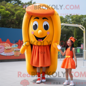 Orange Hot Dog mascot...