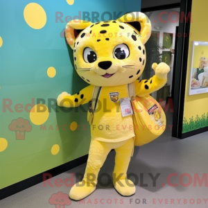 Lemon Yellow Leopard mascot...