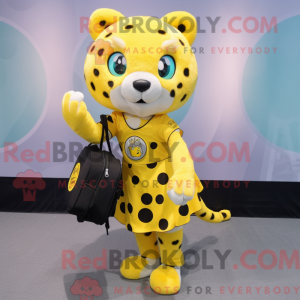 Lemon Yellow Leopard mascot...