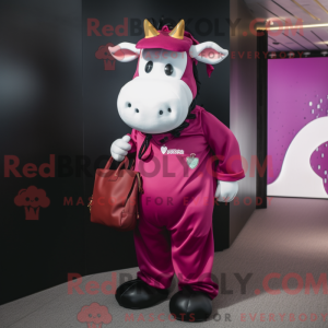 Magenta Kuh Maskottchen...