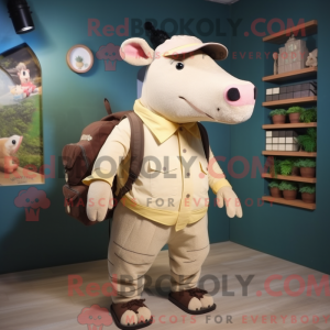 Beige Tapir mascot costume...