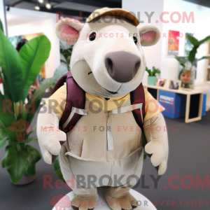 Beige Tapir mascot costume...