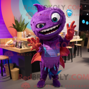 Postava maskota Purple Fish...