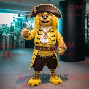 Gul Pirat maskot kostume...