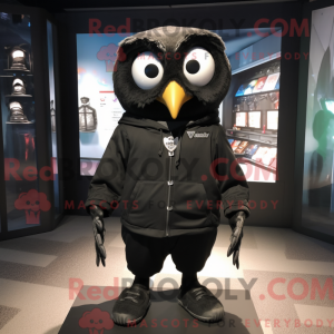 Sort ugle maskot kostume...
