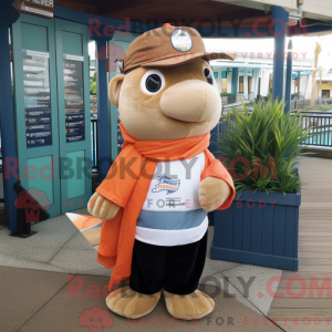 Tan Salmon mascot costume...