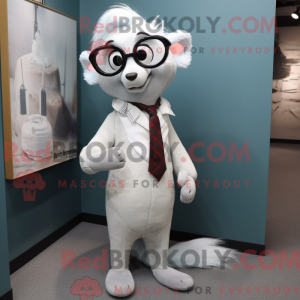 Gray Ermine mascot costume...
