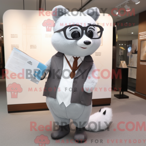 Gray Ermine mascot costume...