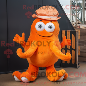 Orange Kraken maskot...