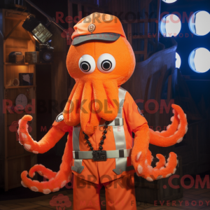 Orange Kraken mascot...