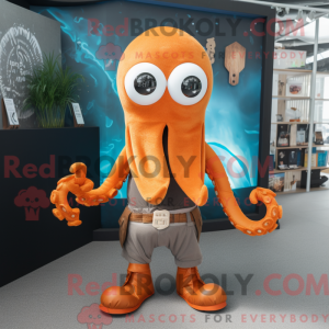 Orange Kraken mascot...