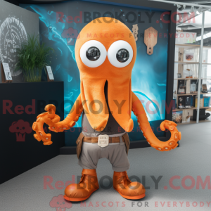 Orange Kraken maskot...