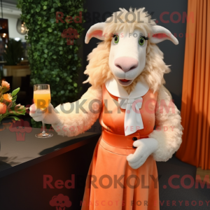 Peach Angora Goat mascot...