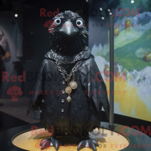 Sort Quail maskot kostume...