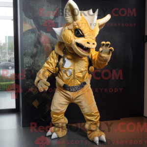 Gold Triceratops mascot...