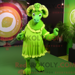Lime Green Ram mascot...
