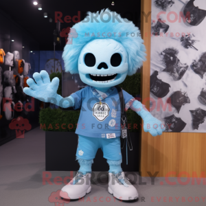 Sky Blue Skull mascot...