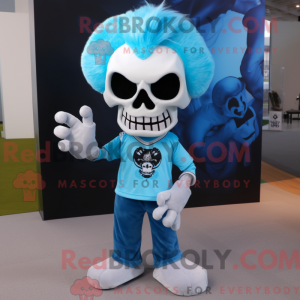 Sky Blue Skull mascot...