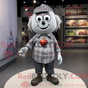 Gray Apple mascot costume...