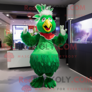 Green Roosters mascot...