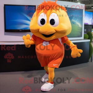 Orange Betta Fish maskot...