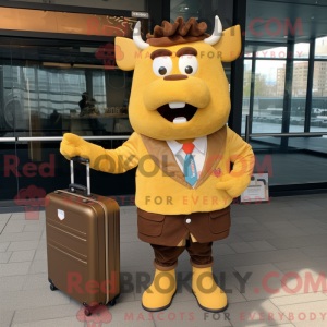 Gold Steak mascot costume...