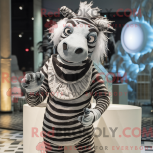 Sølv Zebra maskot kostume...