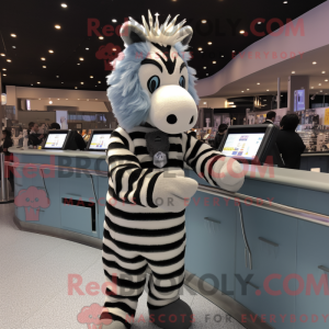 Sølv Zebra maskot kostume...