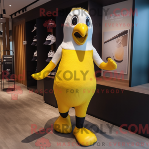 Gul Penguin maskot kostume...