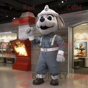 Grey Fire Fighter maskot...