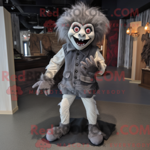Grå vampyr maskot kostume...