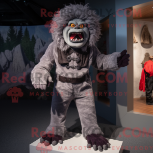 Gray Vampire mascot costume...