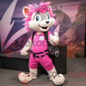 Pink Skunk mascot costume...