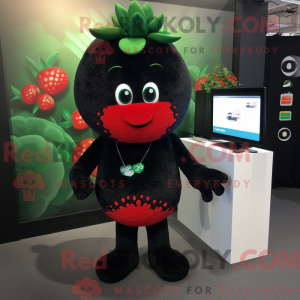 Sort jordbær maskot kostume...