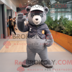 Gray Bear maskot kostume...