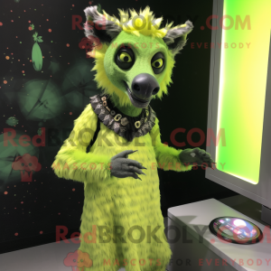 Limegrøn hyæne maskot...