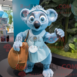 Himmelblå Lemur maskot...