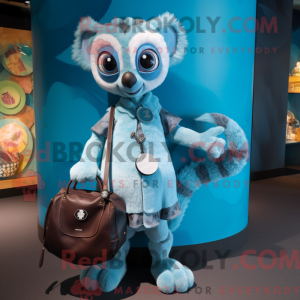 Himmelblå Lemur maskot...