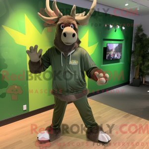 Olive Irish Elk mascot...