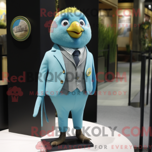 Cyan Canary maskot kostume...