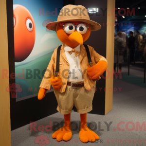 Orange Kiwi mascot costume...